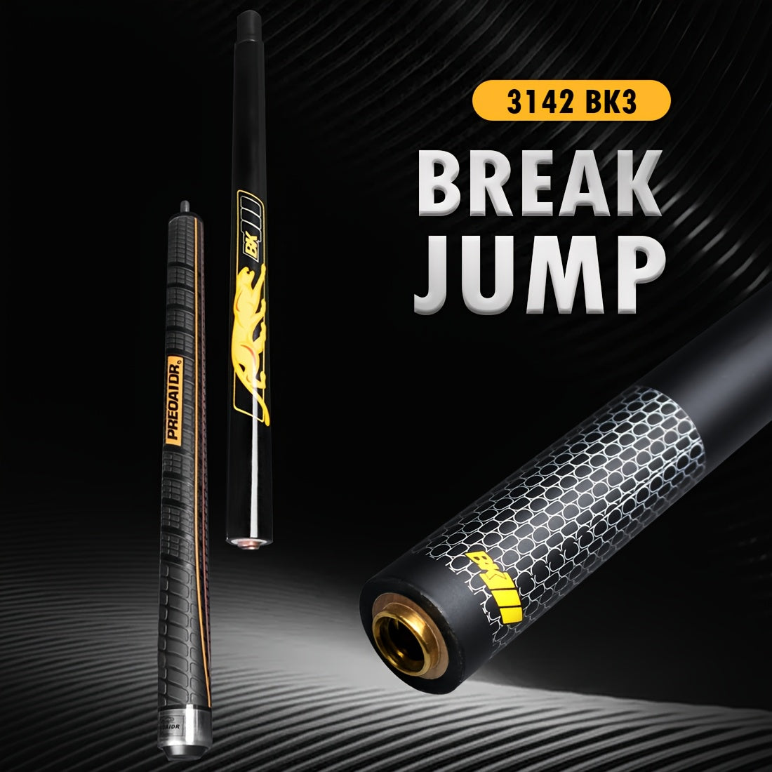 PREOAIDR 3142 Maple Fiber Break Jump Cue 3-In-1 Pool Stick