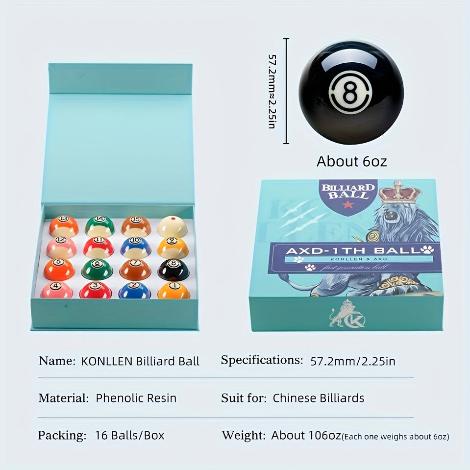 KONLLEN Phenolic Resin Billiard Balls Set Tournament Pool Balls