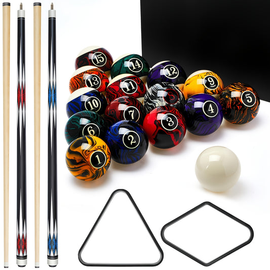 UNITTYPE 20pcs Billiard Pool Ball Set With 2 Cues Rack
