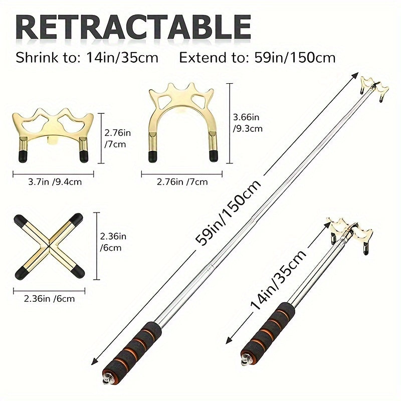Expandable Adjustable Billiard Bridge Pool Cue With Replaceable Heads