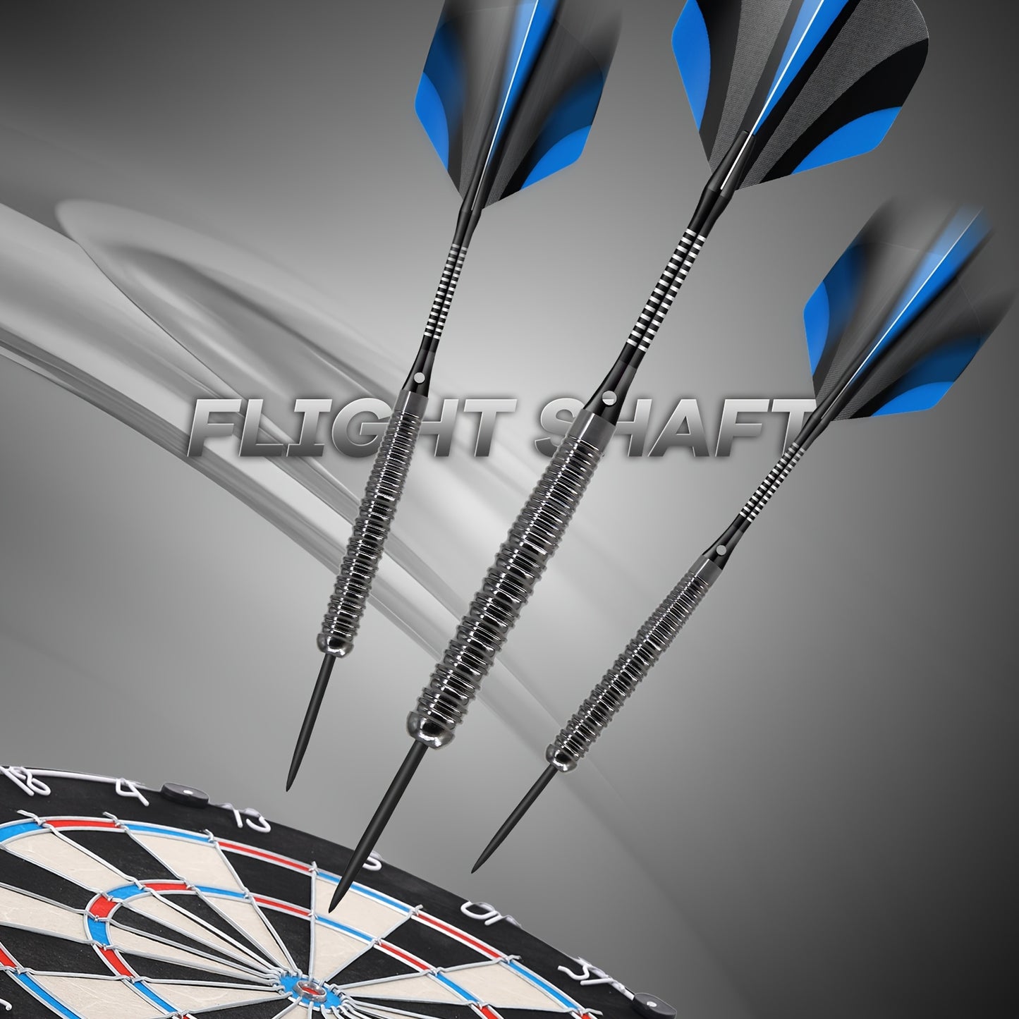 HUANQU Iron Dart Set With Flights Shafts Sharpeners Case