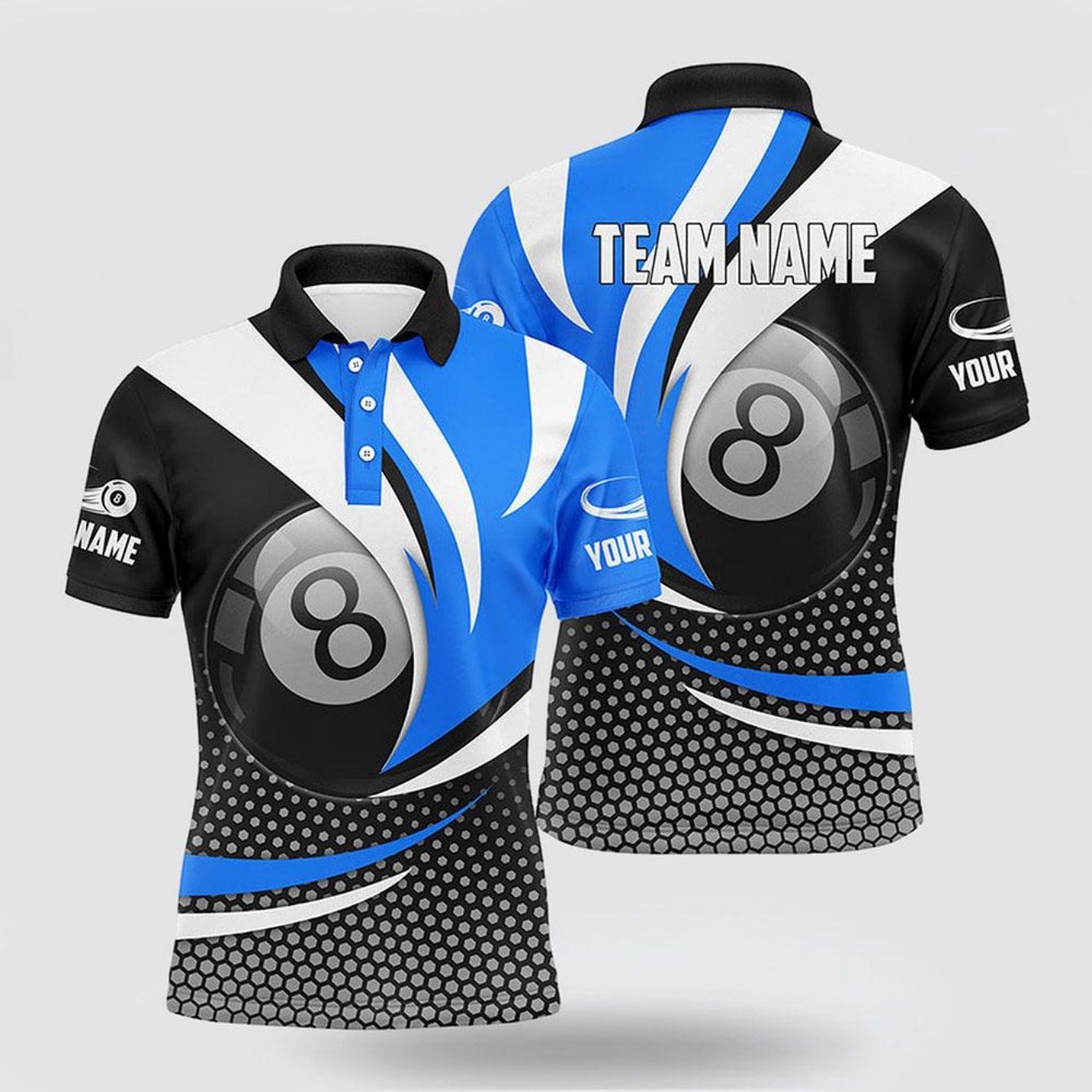 Men's Customizable Billiard Shirt Polyester Button Up
