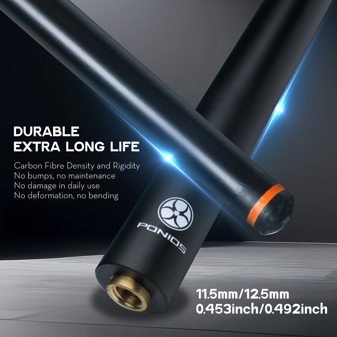 POINOS Professional Pool Cue With Glass Fiber Shaft UNI LOC