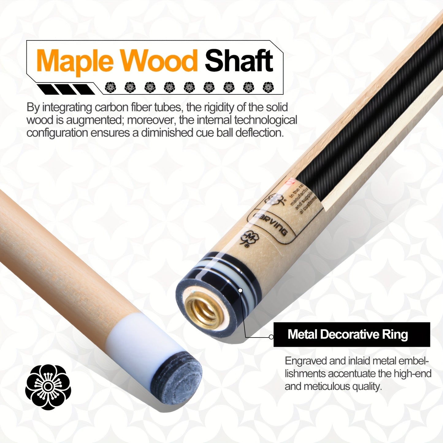 911 Series Pool Cue Low Deflection Vacuum Uni-Loc Joint Grip