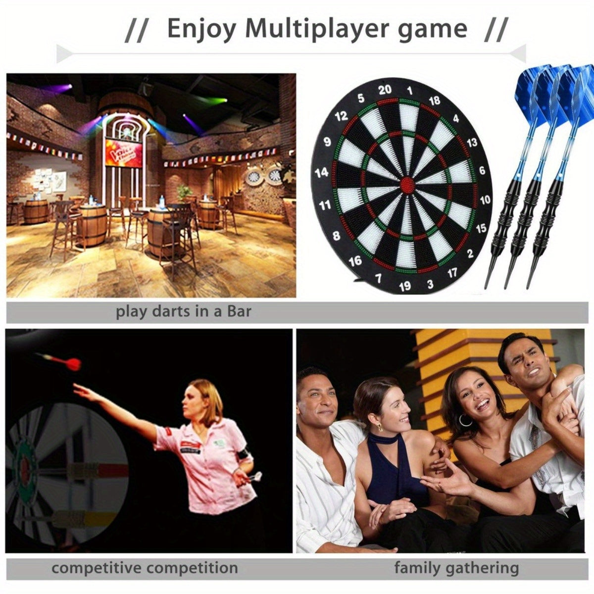 Soft Tip Darts Set With Brass Barrel Aluminum Shafts