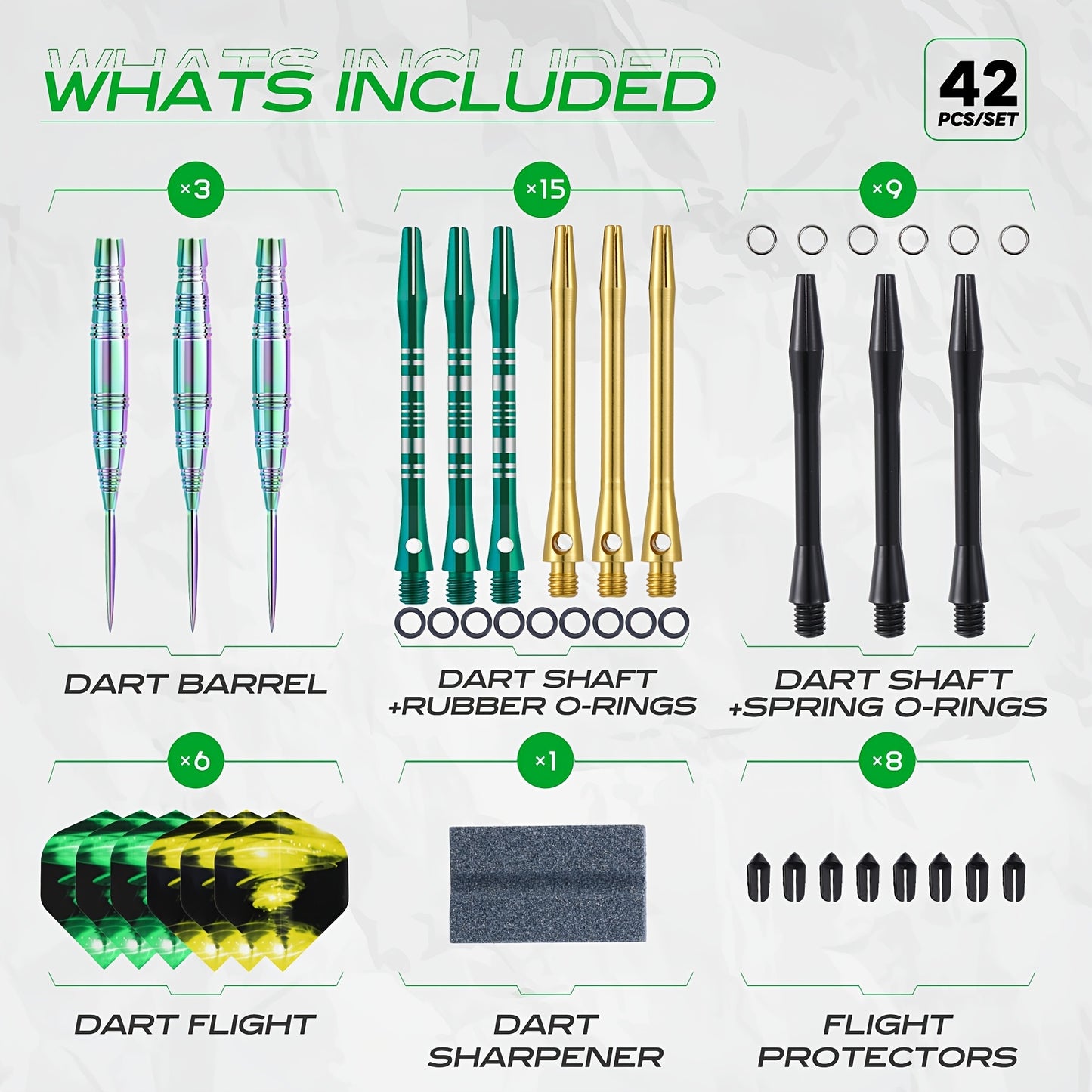 42 Piece Professional Steel Dart Set With Shafts Tips Case
