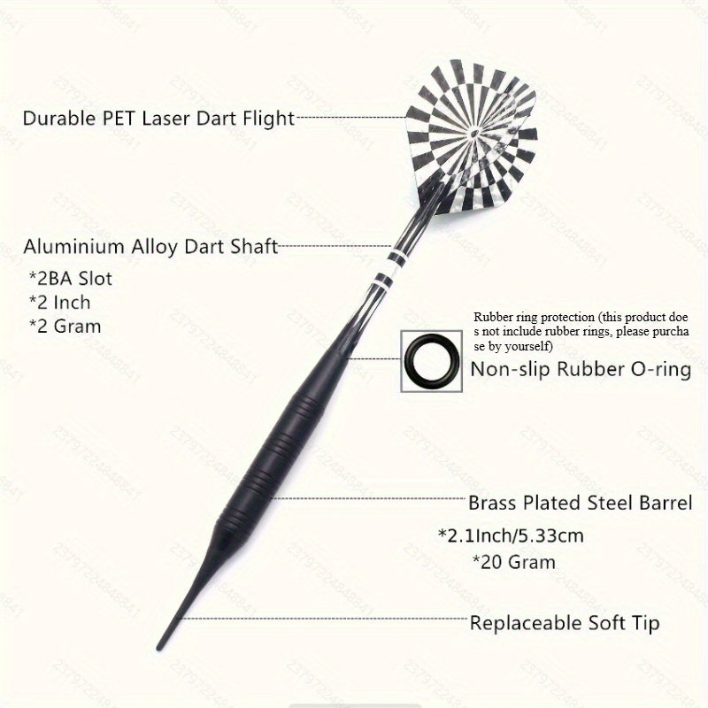 Soft Tip Darts Set for Electronic Dart Board Brass Barrels