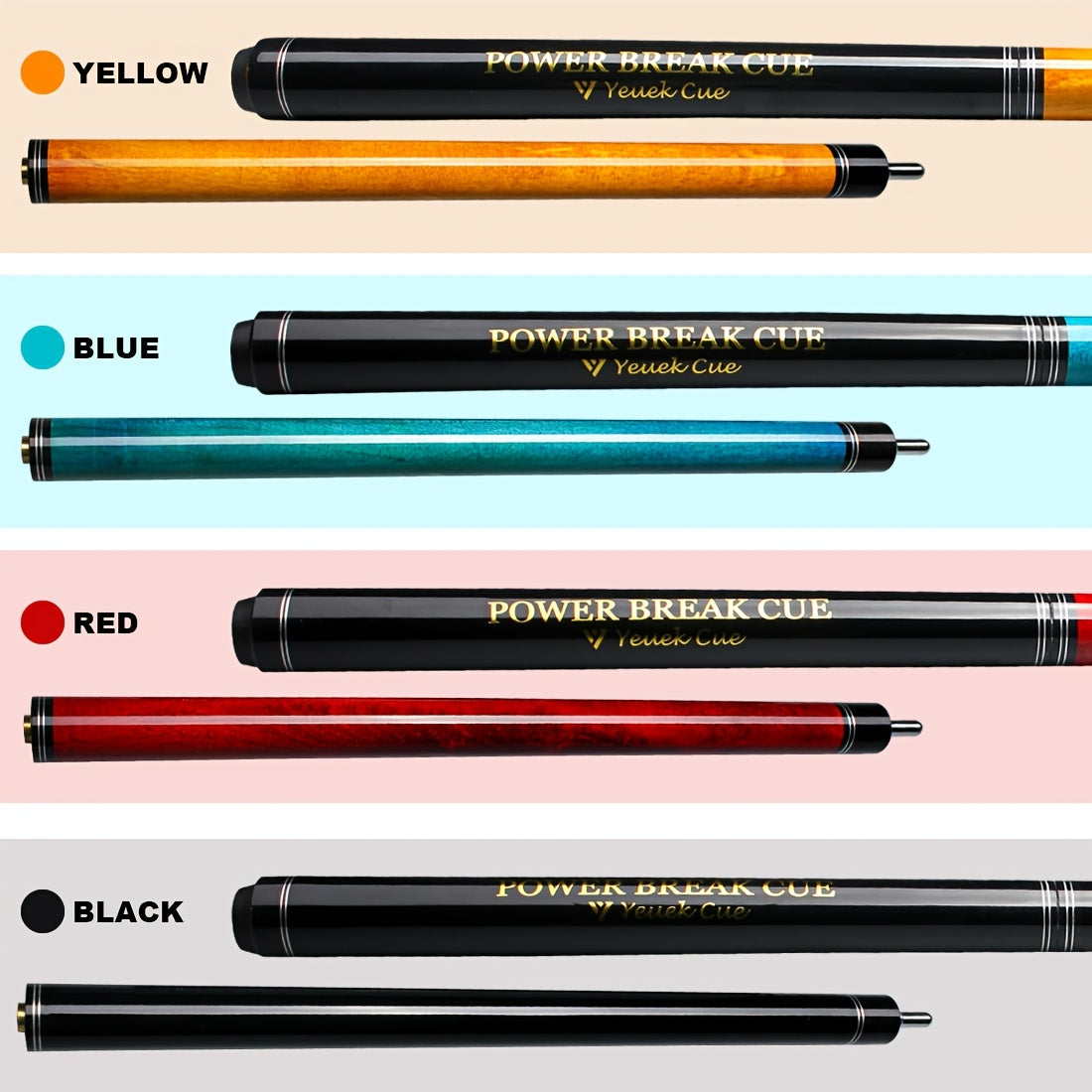 YEUEK Jump Break Pool Cue With Maple Shaft 2 In 1 Performance