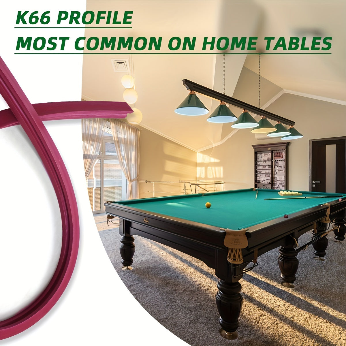 Scott Edward 6pcs K66 Billiard Table Rubber Bumper Set