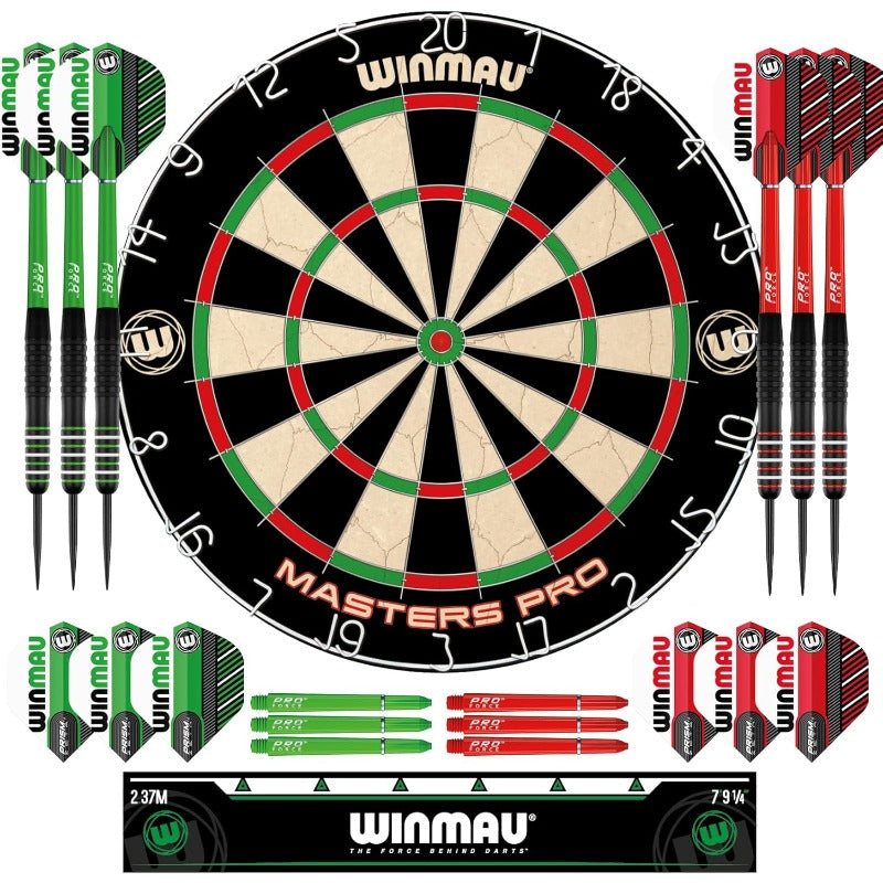 Winmau Masters Pro Bristle Dartboard Set With Steel Tip Darts