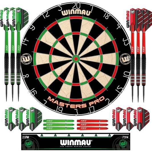 Winmau Masters Pro Bristle Dartboard Set With Steel Tip Darts