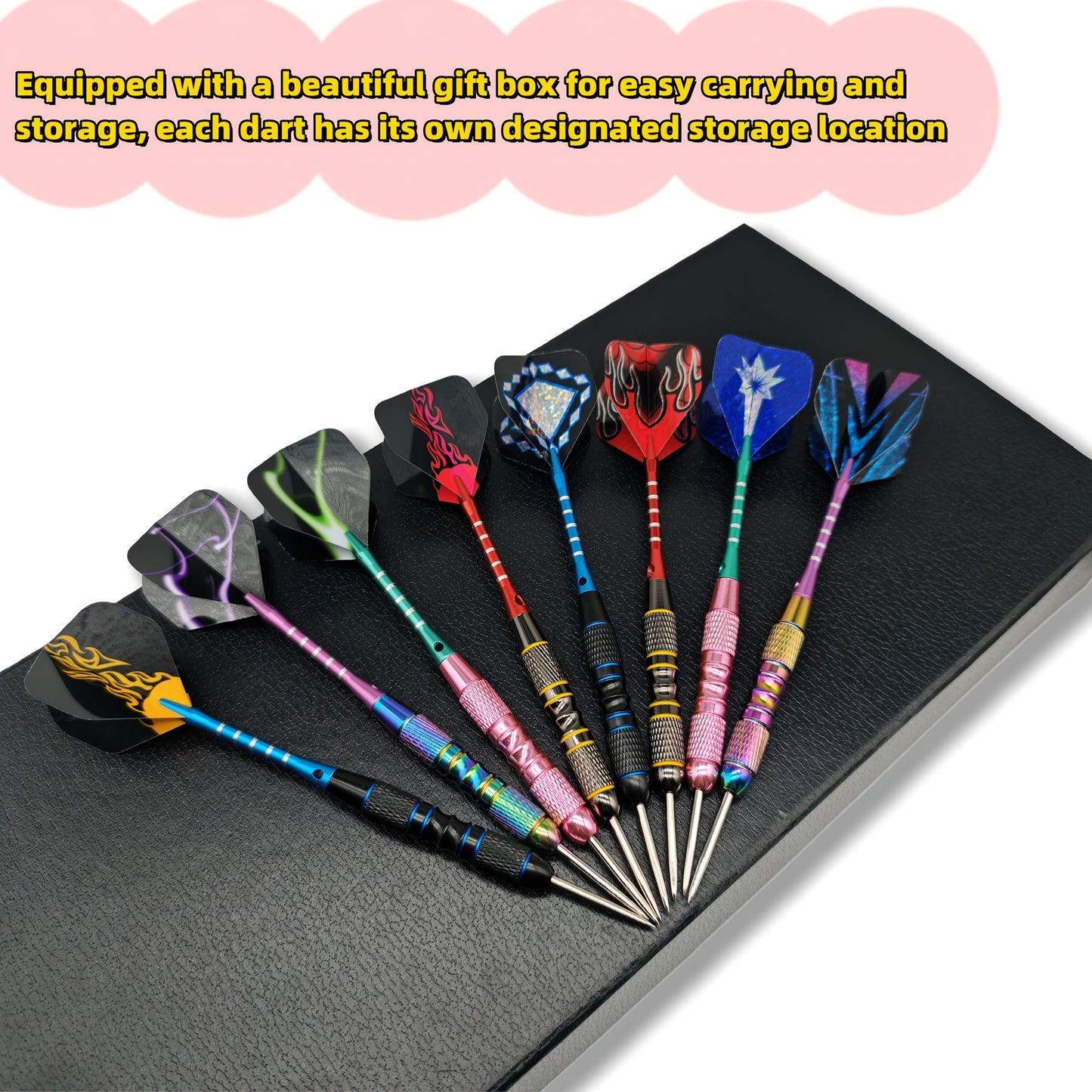 QTVIRA Dart Gift Set With 12 Darts And Tabletop Dartboard