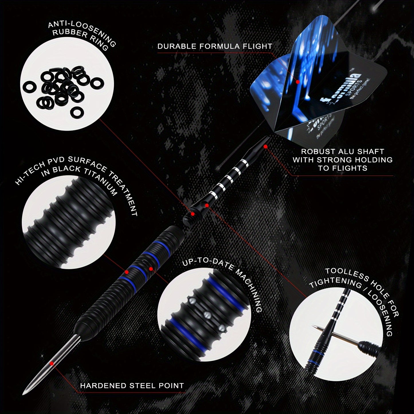 High Grade Tungsten Darts With Ninety Percent Tips For Dartboards