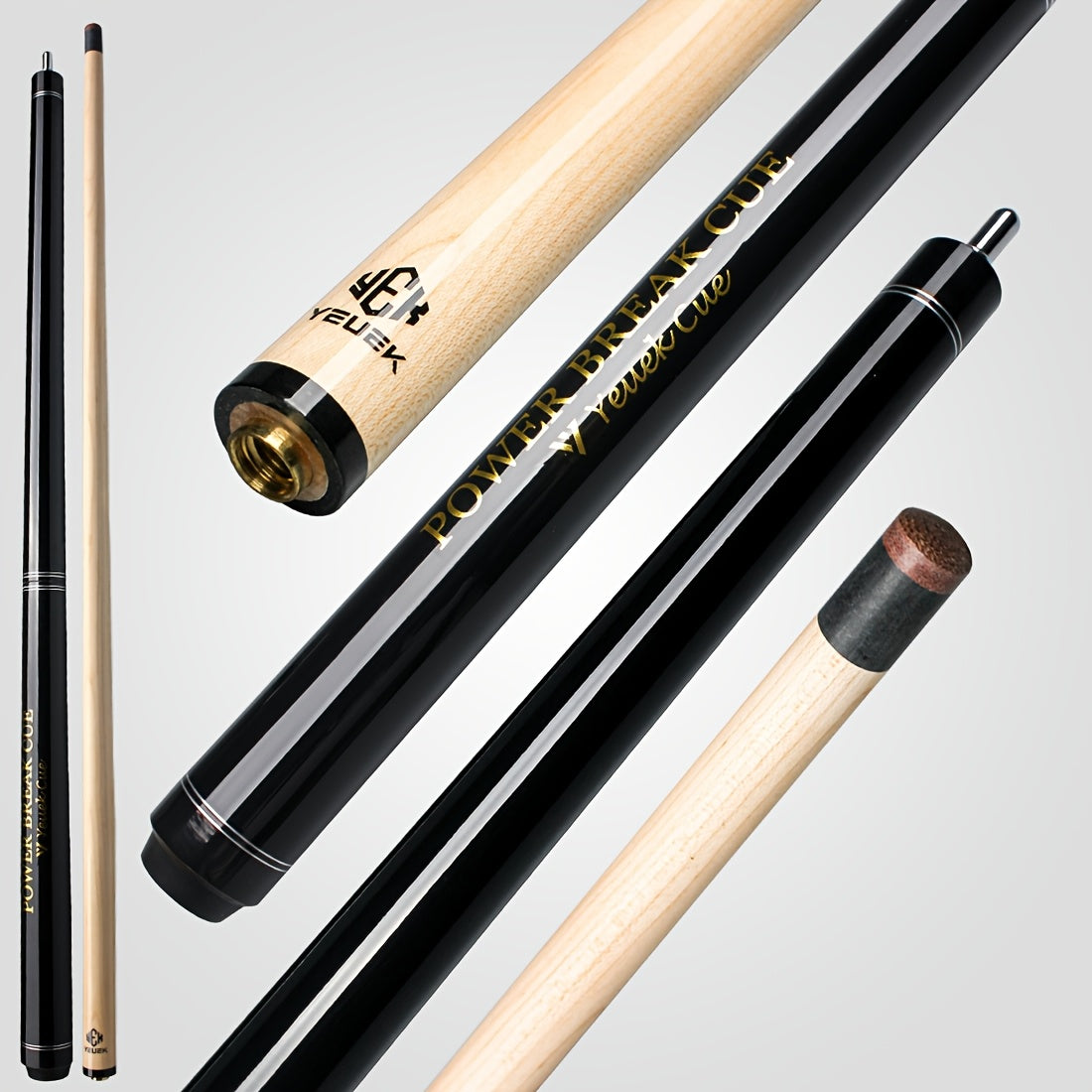 YEUEK Jump Break Pool Cue With Maple Shaft 2 In 1 Performance