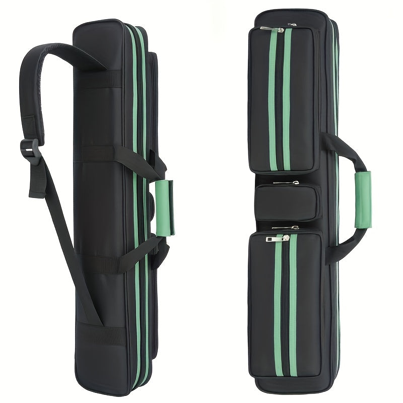 Pool Cue Case 7 Compartments 4 Cues Large Capacity Bag