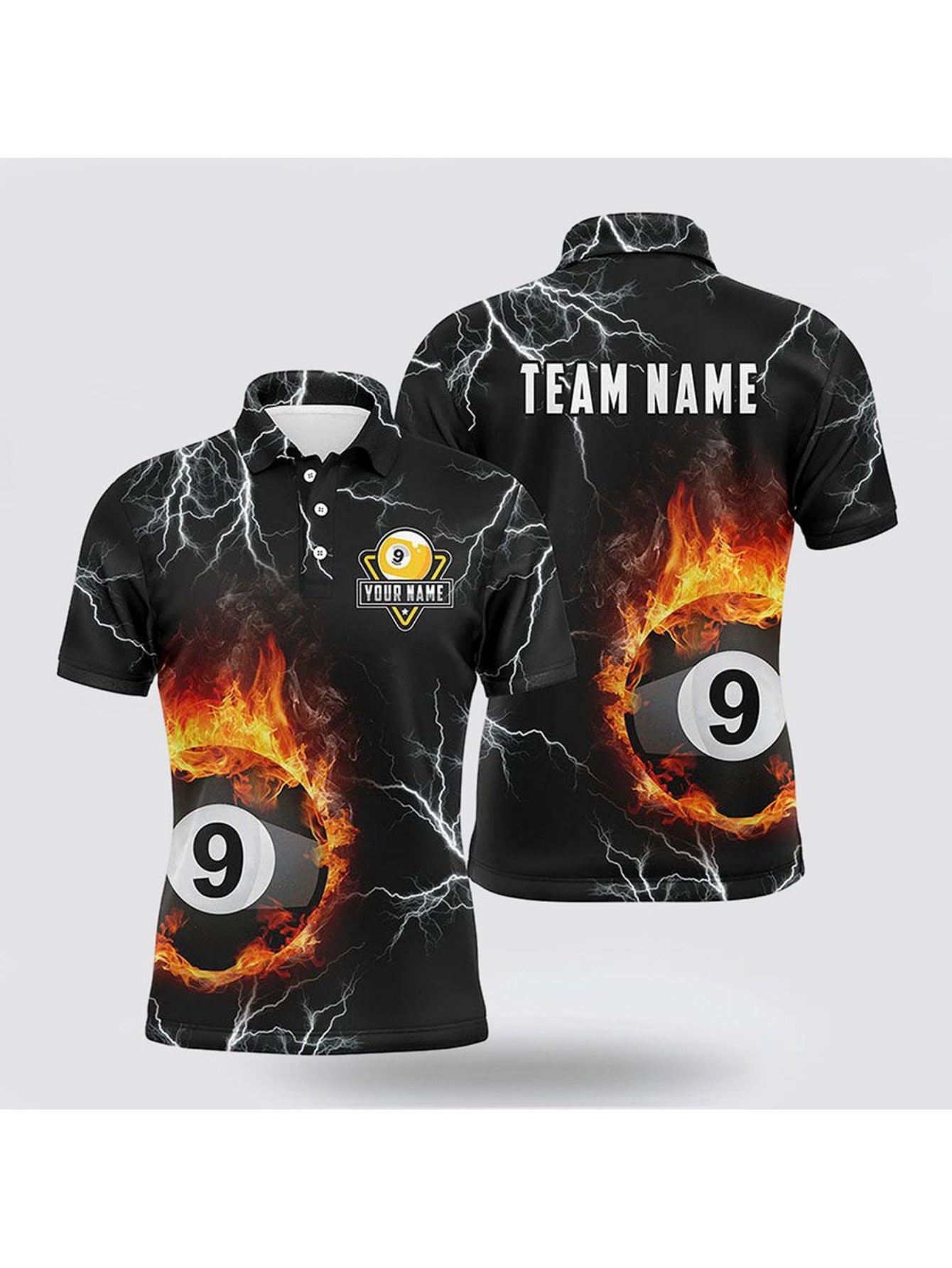 Men Billiard Flame Shirt With Digital Print Durable And Stylish