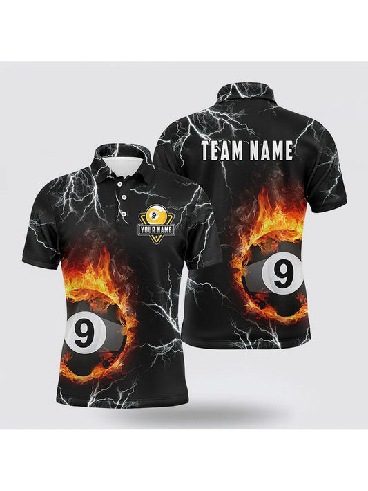 Men Billiard Flame Shirt With Digital Print Durable And Stylish