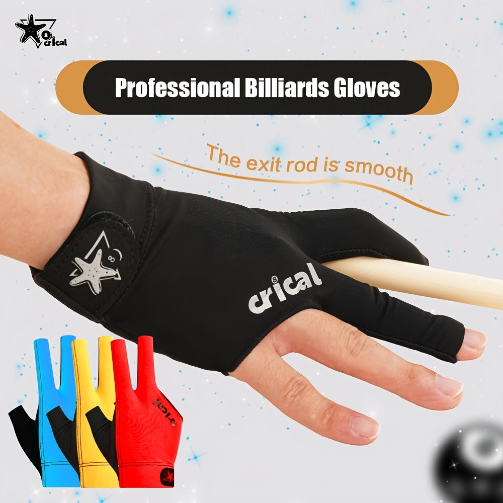 CRICAL Pool Gloves 3 Finger Carom Glove For Billiards