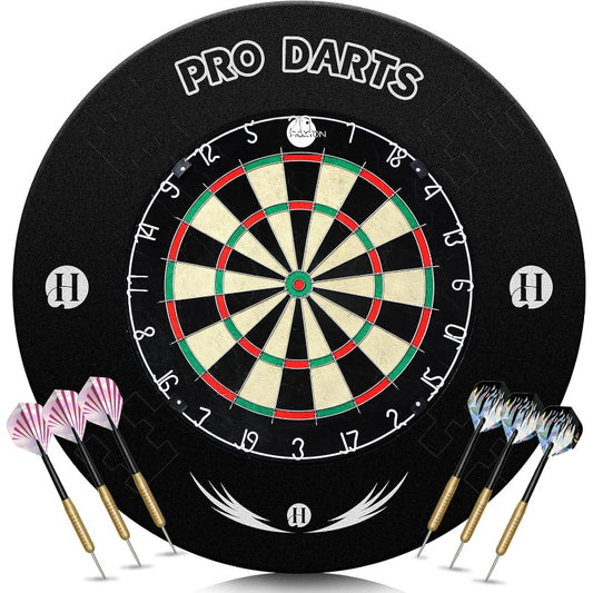 Bristle Dart Board Set With Darts And Rotating Number Ring