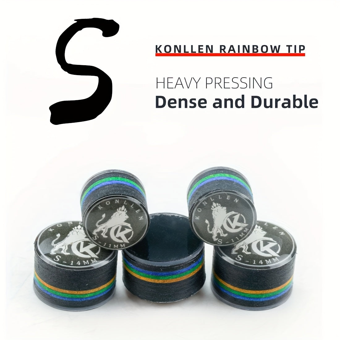 KONLLEN 9 Layer Pigskin Billiards Cue Tip Hardness Levels