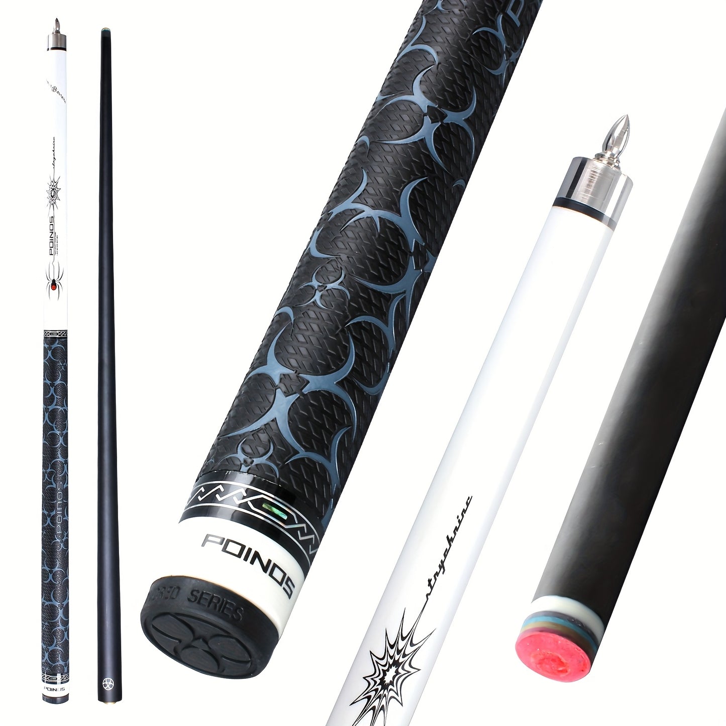 POINOS R Series Carbon Fiber Pool Cue With XTC Ferrule Multi Layer Tip Grip
