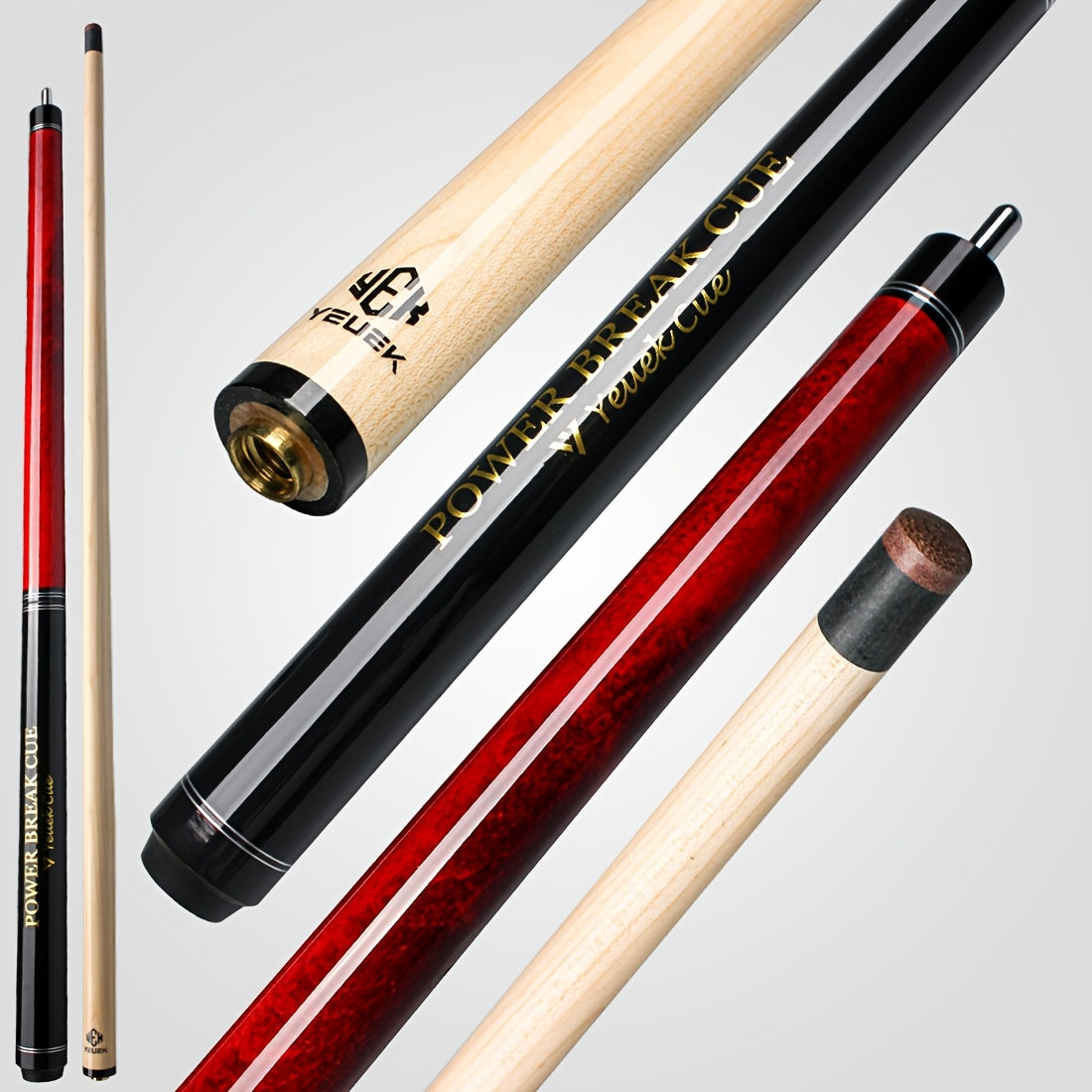 YEUEK Jump Break Pool Cue With Maple Shaft 2 In 1 Performance