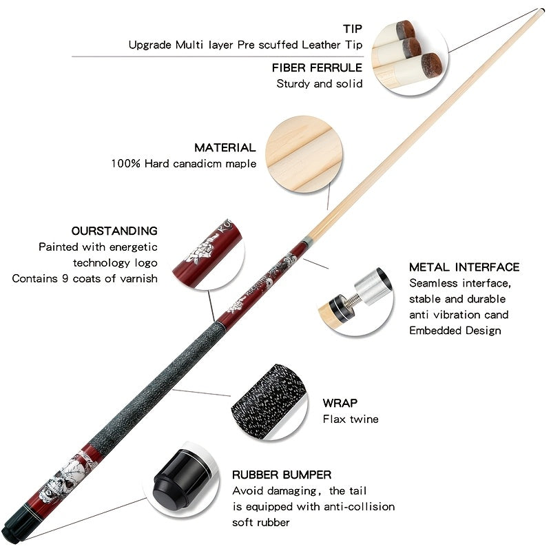 SEARVGRH Pool Cue Premium Wood Unisex High Grade Quality