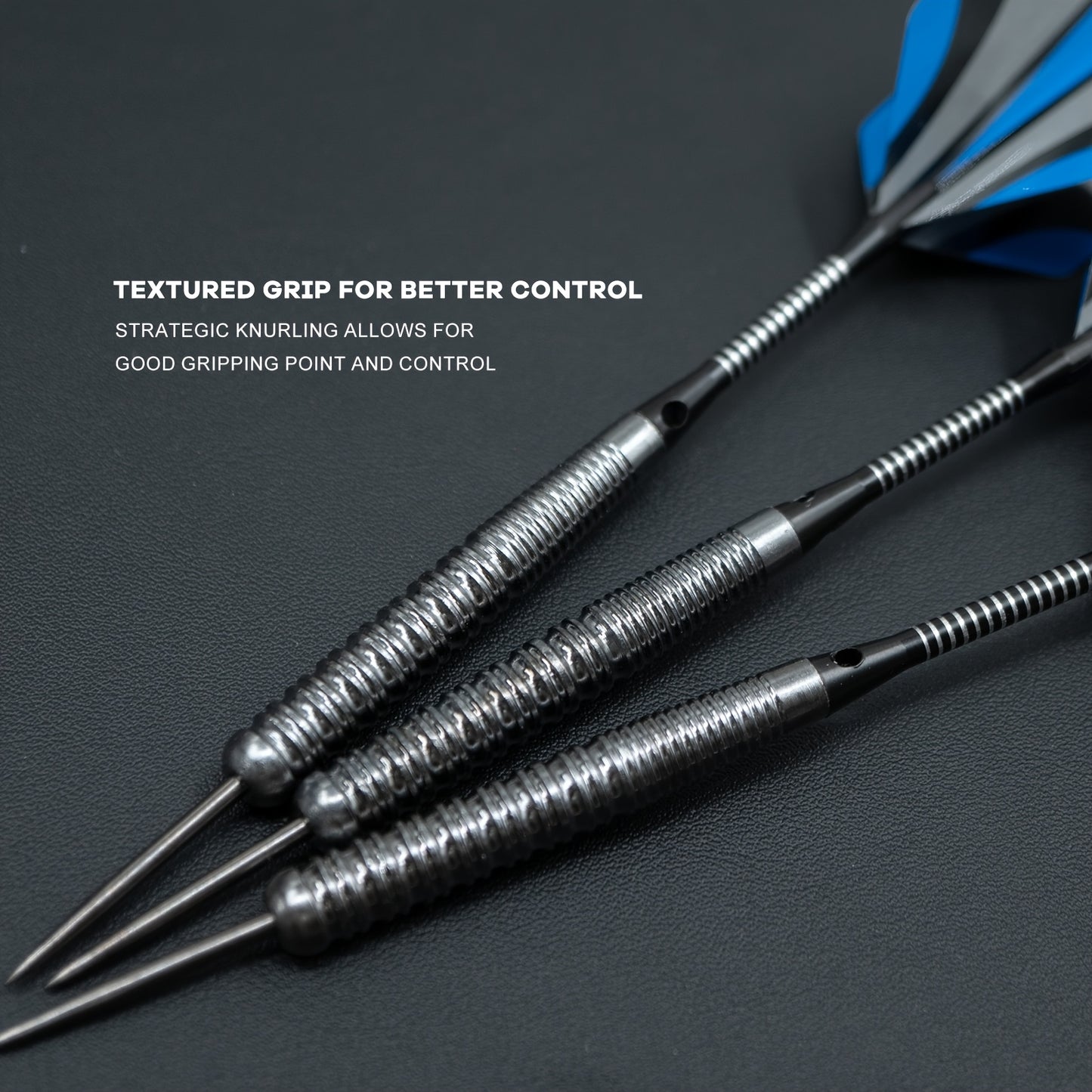 HUANQU Iron Dart Set With Flights Shafts Sharpeners Case
