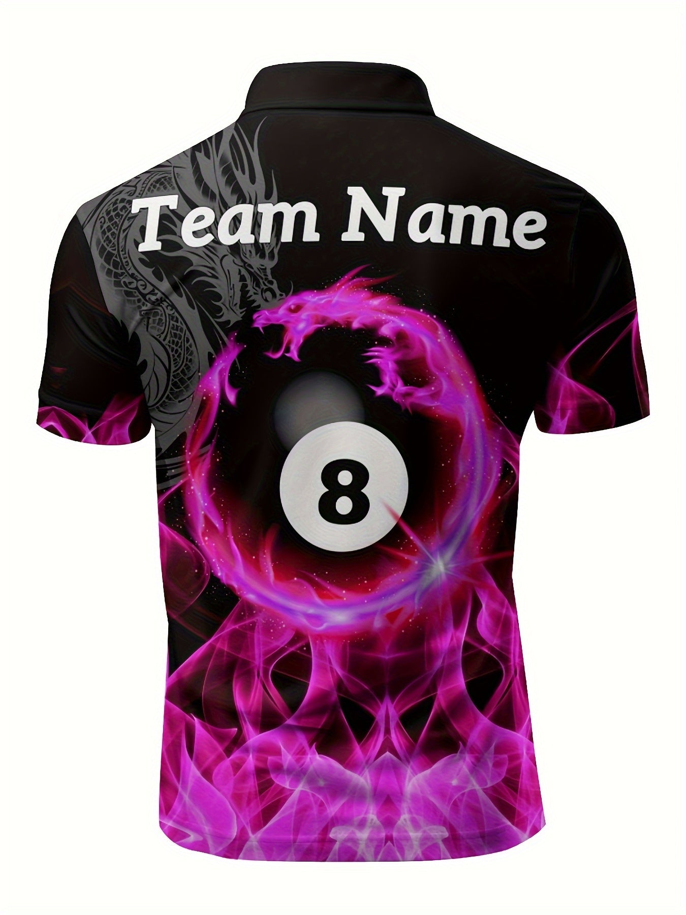 Custom Dragon 8 Billiard Polo Shirt With Personalization
