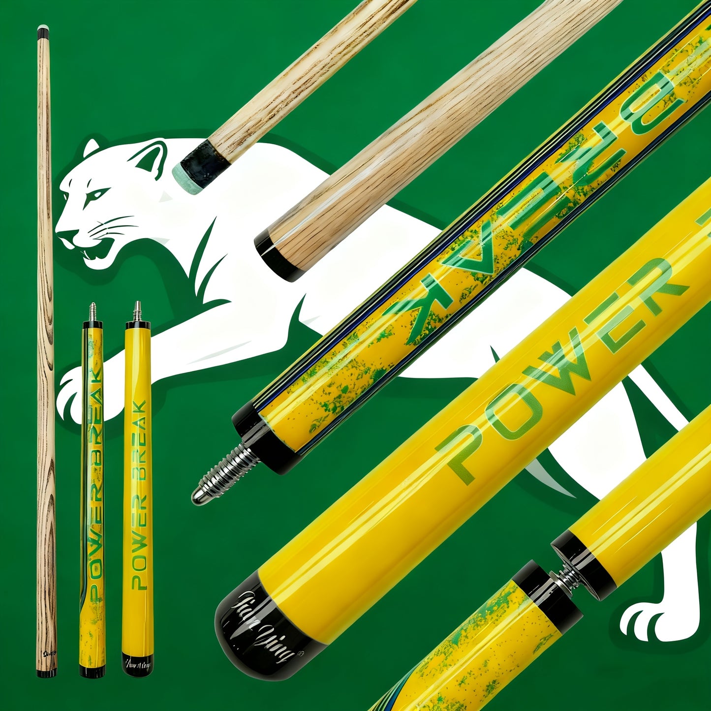 Jianying Jump Break Pool Cue Three Part Wood Shaft