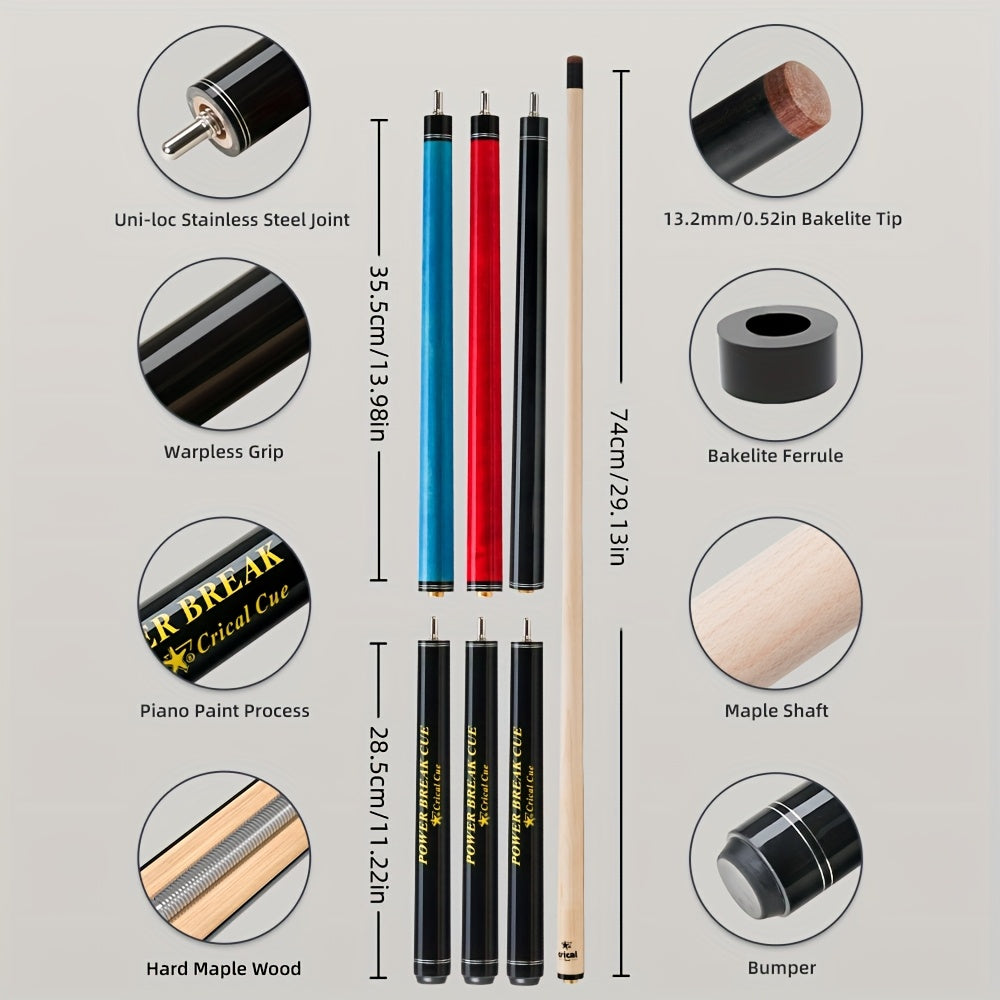 CRICAL Break And Jump Cue Integrated Jump Break Pool Cue