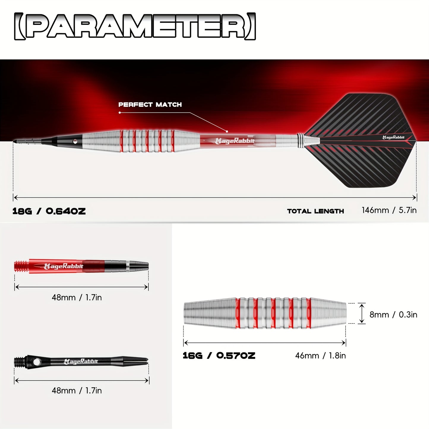 MageRabbit Iron Soft Darts for Electronic Dart Board with Flights