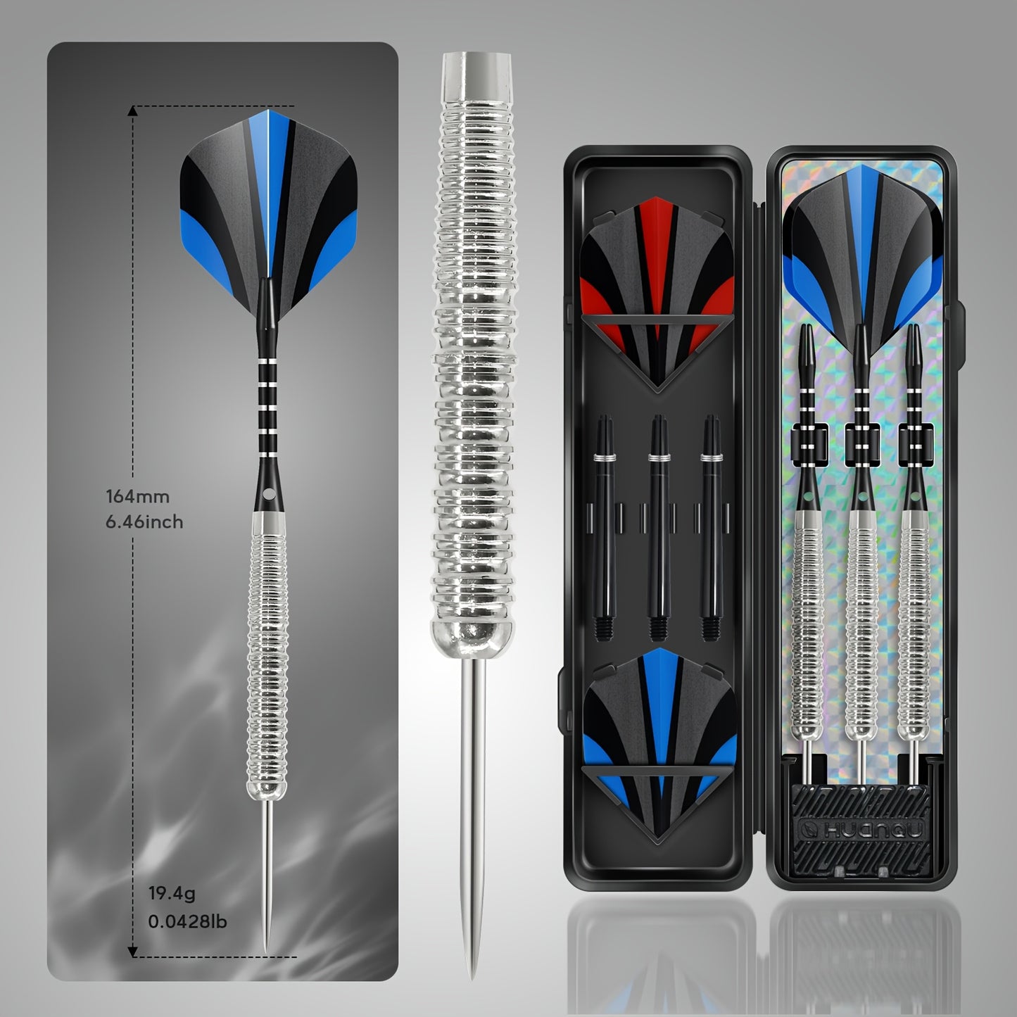 Professional Metal Dart Set With Six Shafts And Storage Case