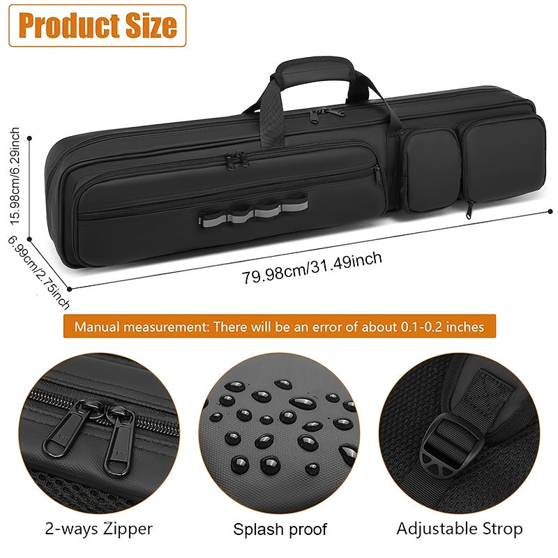 FANNOS Pool Cue Case 4x4 With Hidden Backpack Strap