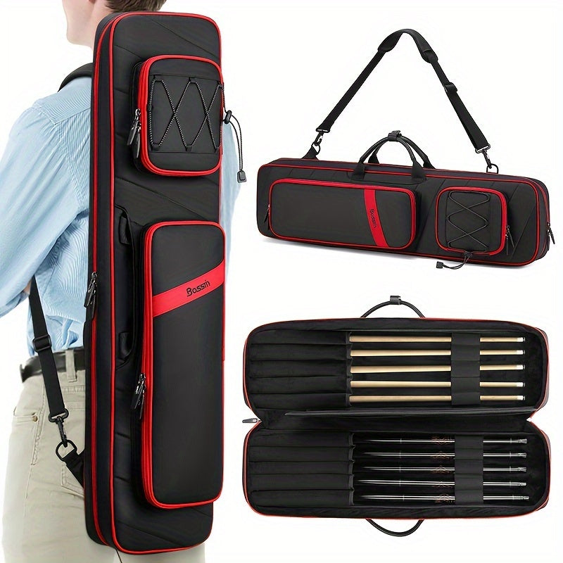 Soft Padded Pool Cue Case With Large Front Pockets