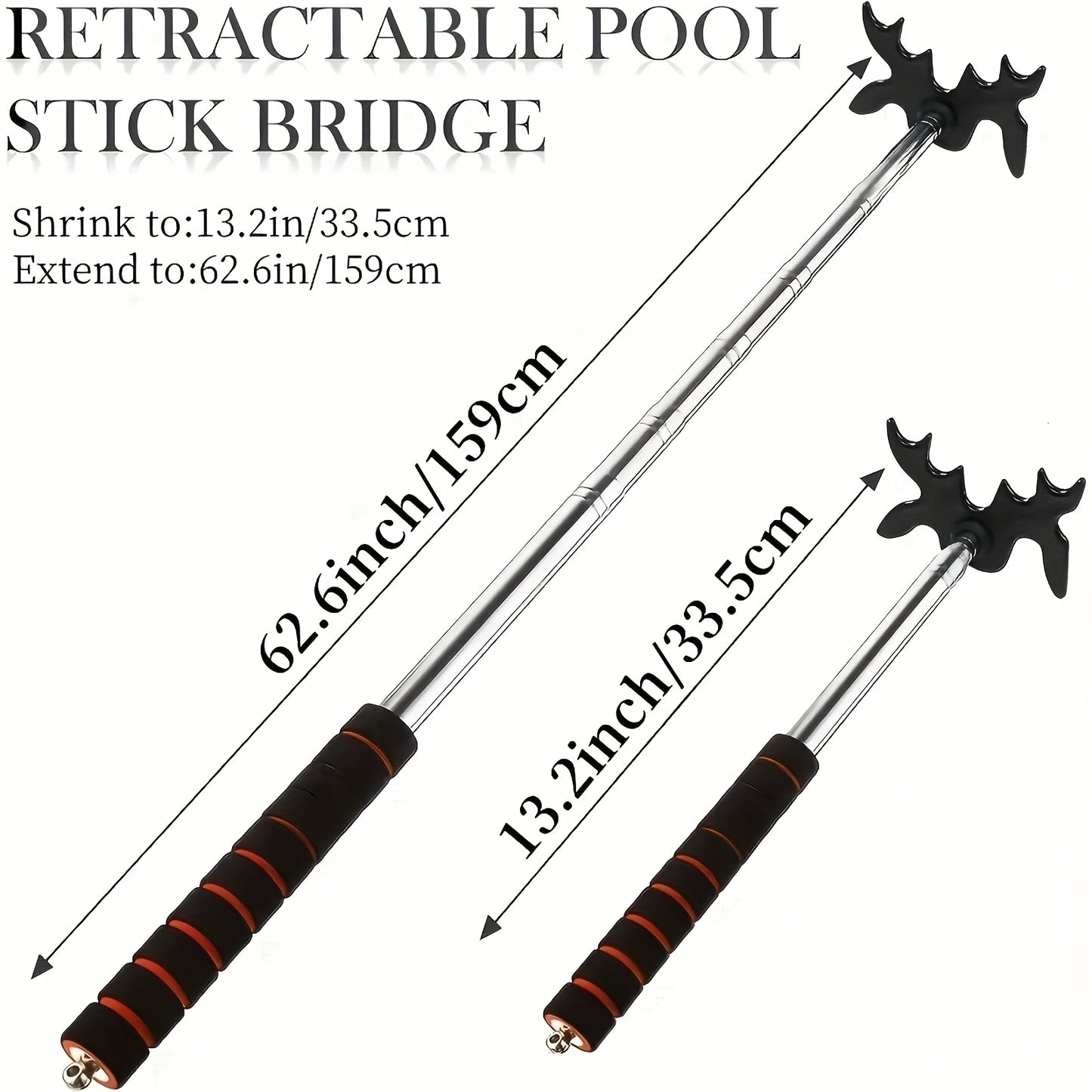 Portable Retractable Billiard Cue Bridge With Deer Head Frame