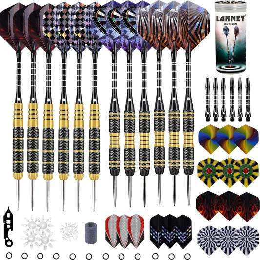 Stainless Steel Dart Set 18 Pieces Professional Darts Kit Flights