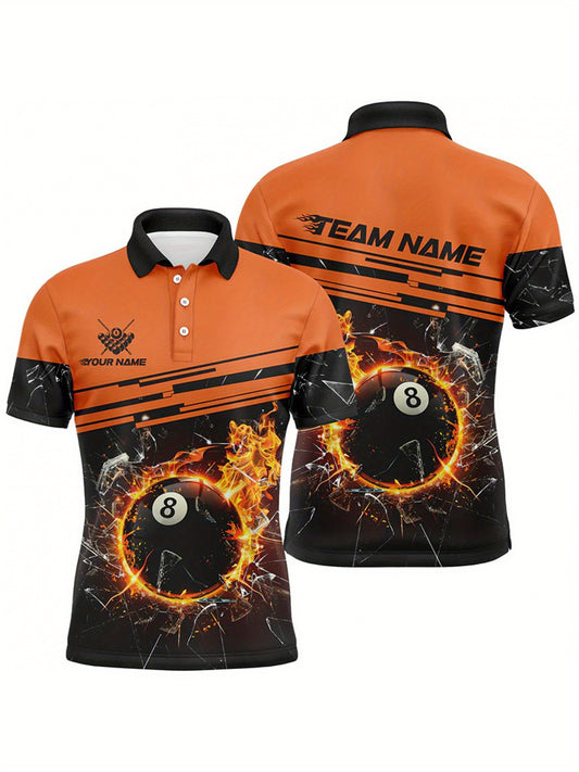 Pool Cue Design Custom Pool Team Uniform Shirt With Name