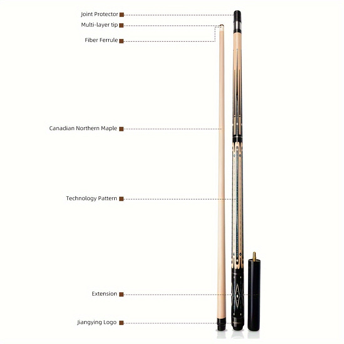 Jianying Pool Cue Set With Hard Case And Extension
