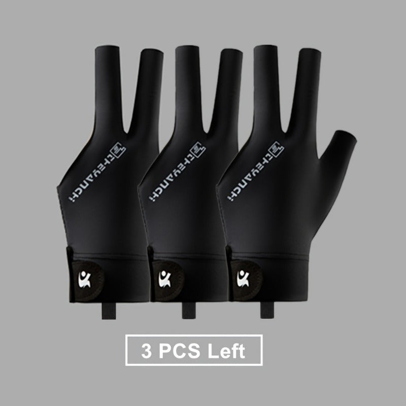 Three Finger Billiards Cue Gloves Three Pack Elastic Breathable Fabric
