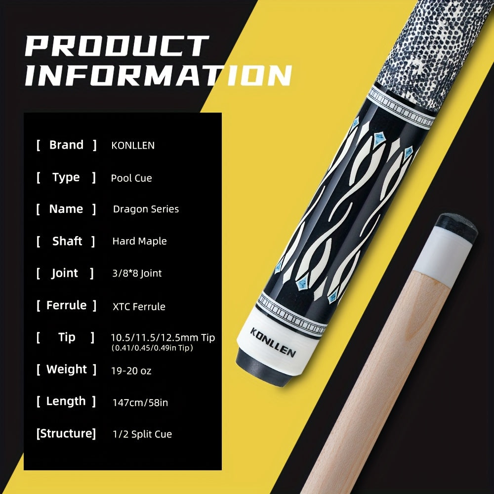 KONLLEN Dragon Series Pool Cue Pro Taper Maple Shaft
