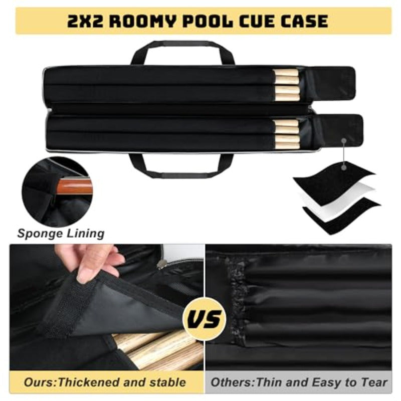 Heavy Duty Pool Cue Case 2 Butts And Shafts Non Woven With Strap