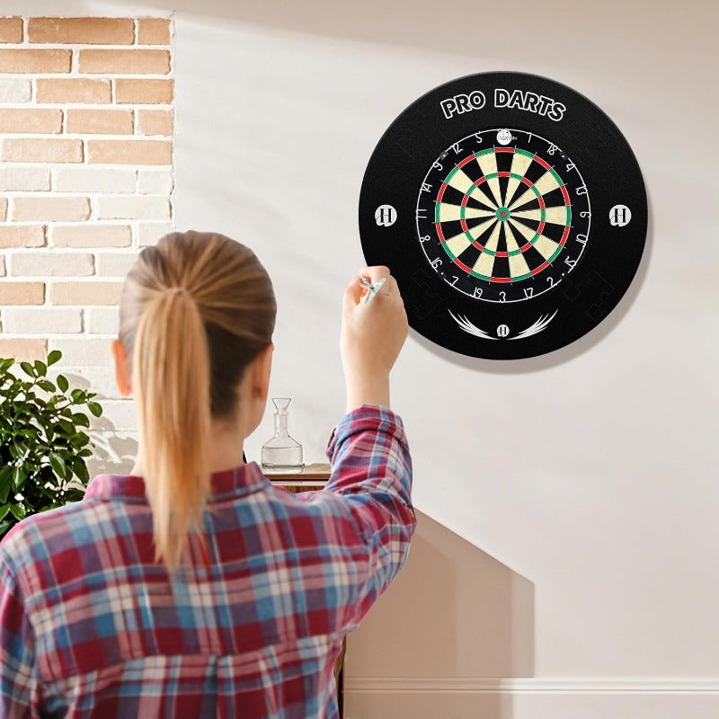Bristle Dart Board Set With Darts And Rotating Number Ring