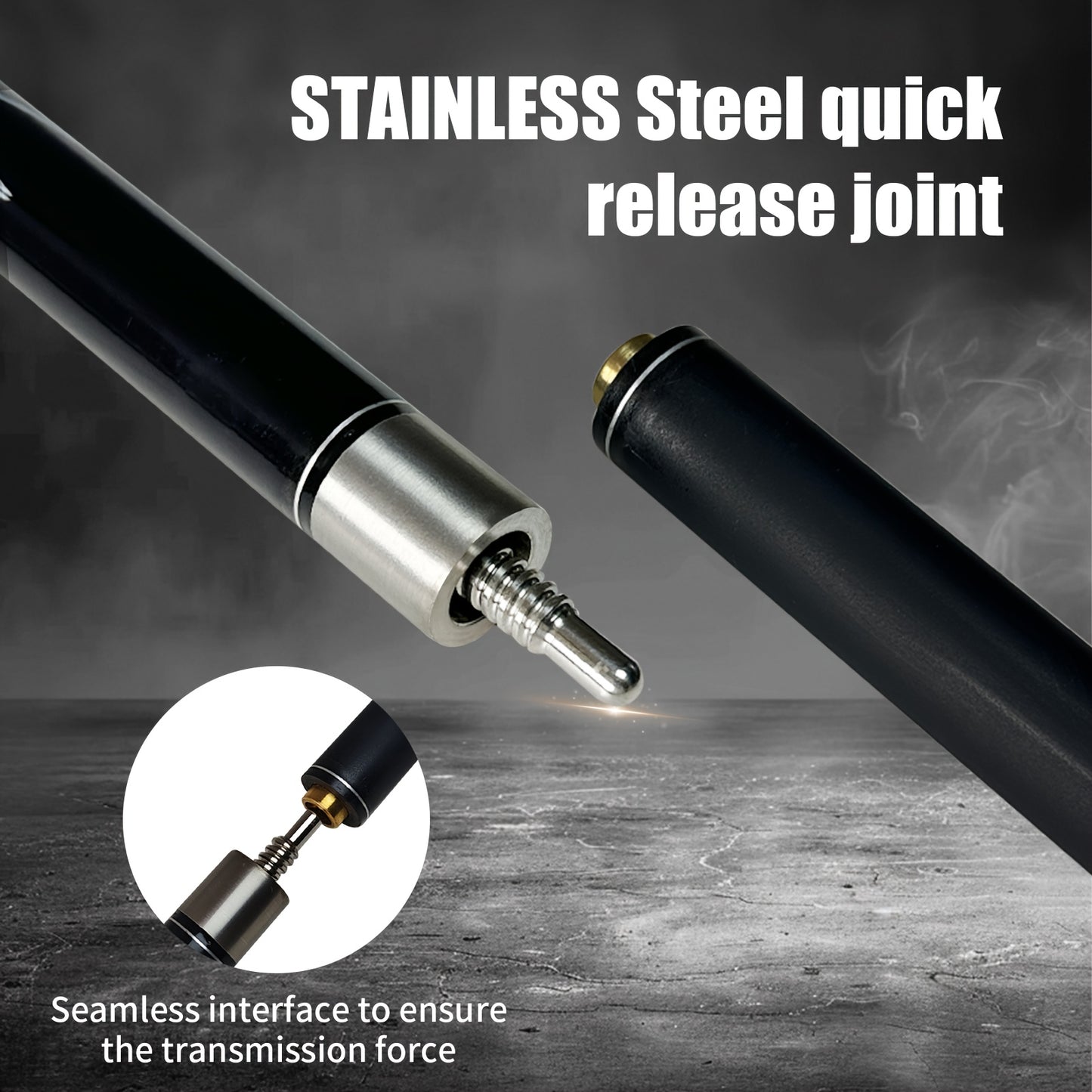 Carbon Fiber Pool Cue Low Deflection With Quick Release Connection