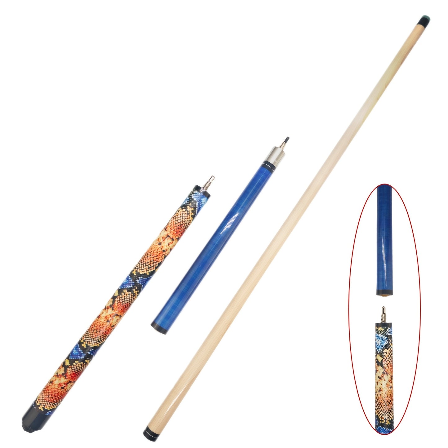 SEARVGRH Wooden Break Jump Cue Pool Stick For Billiards