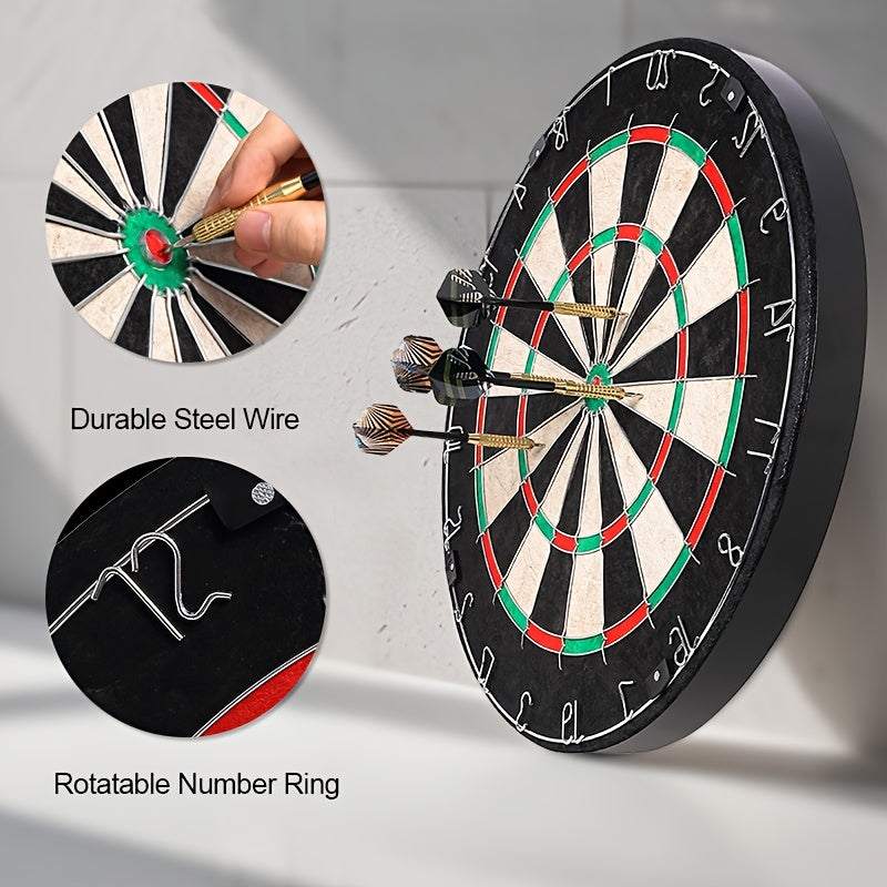 18 Inch Brazilian High Quality Hemp Dart Board With 6 Piece Dart Set, Indoor Professional Round Mesh Premium Sisal Dart Board For Training And Competition