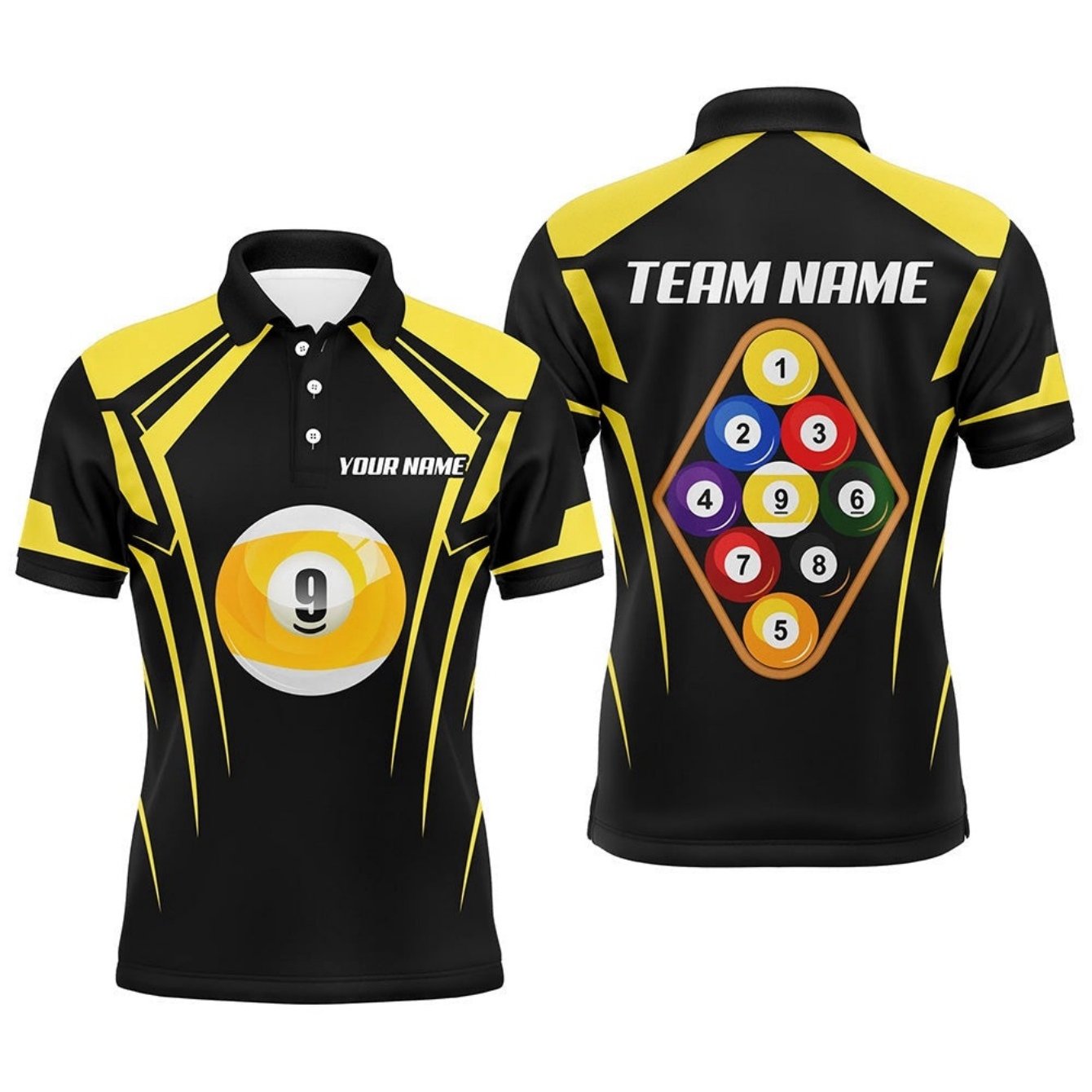Billia Men's Customizable Pool Table Polo Shirt With Team Print