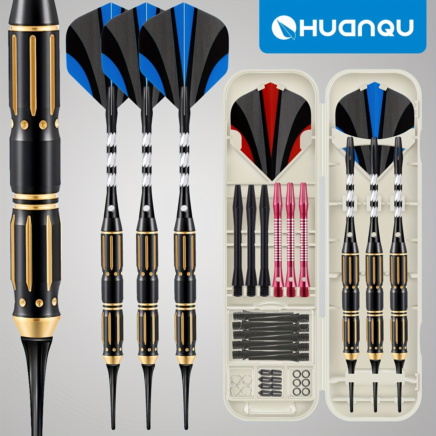 Set Of 3 Copper Soft Tip Darts For Electronic Dartboard Games