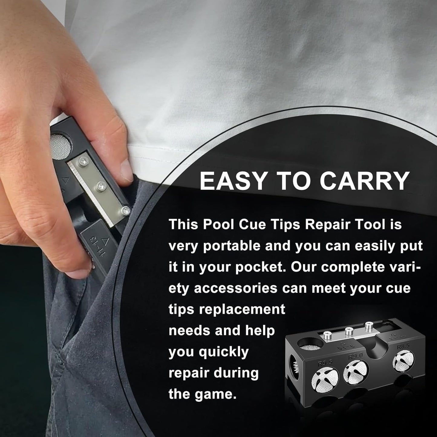 11-In-1 Pool Cue Tip Shaper Tool Kit For Billiards