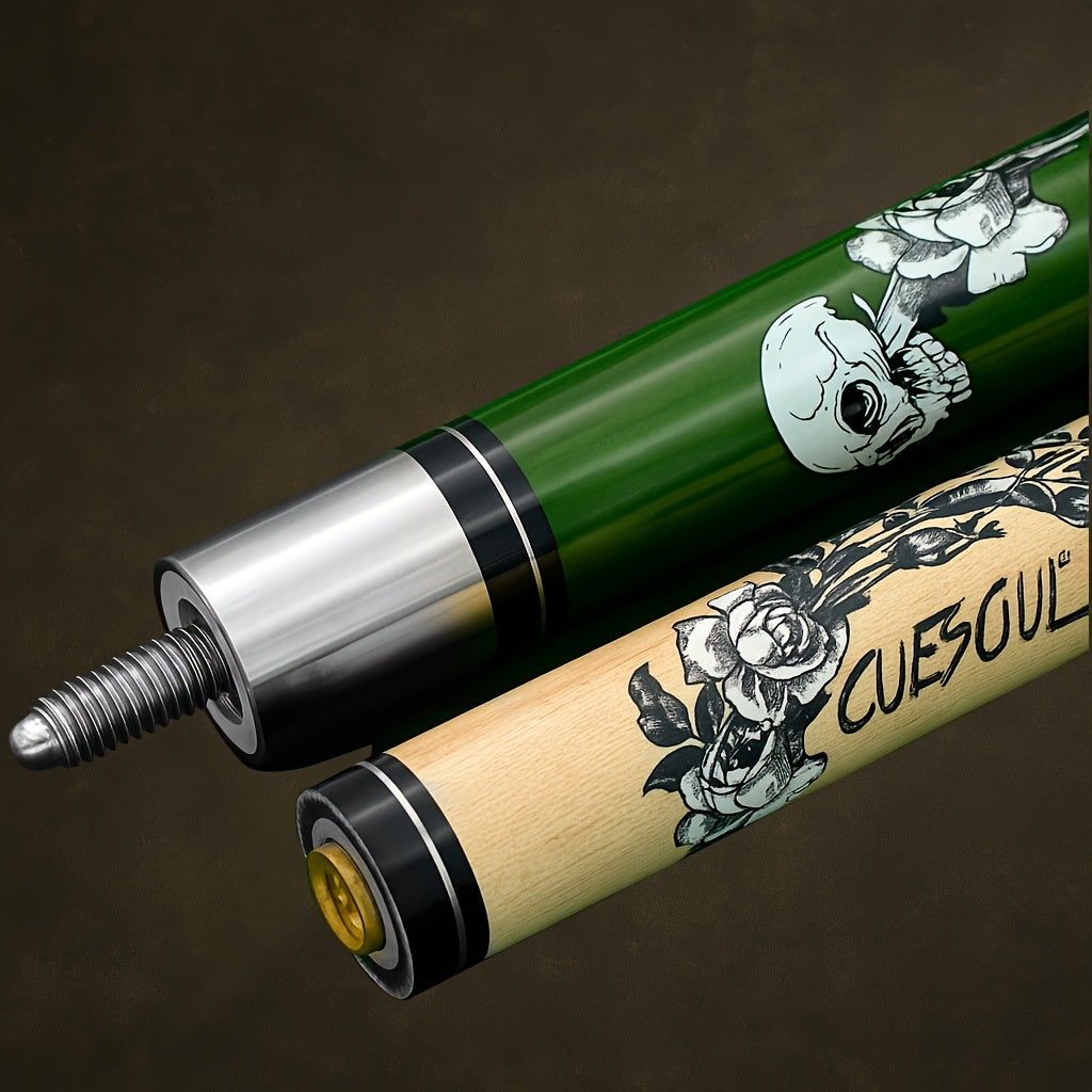 SEARVGRH Skull Design Snooker Cue Half Maple Gift Idea
